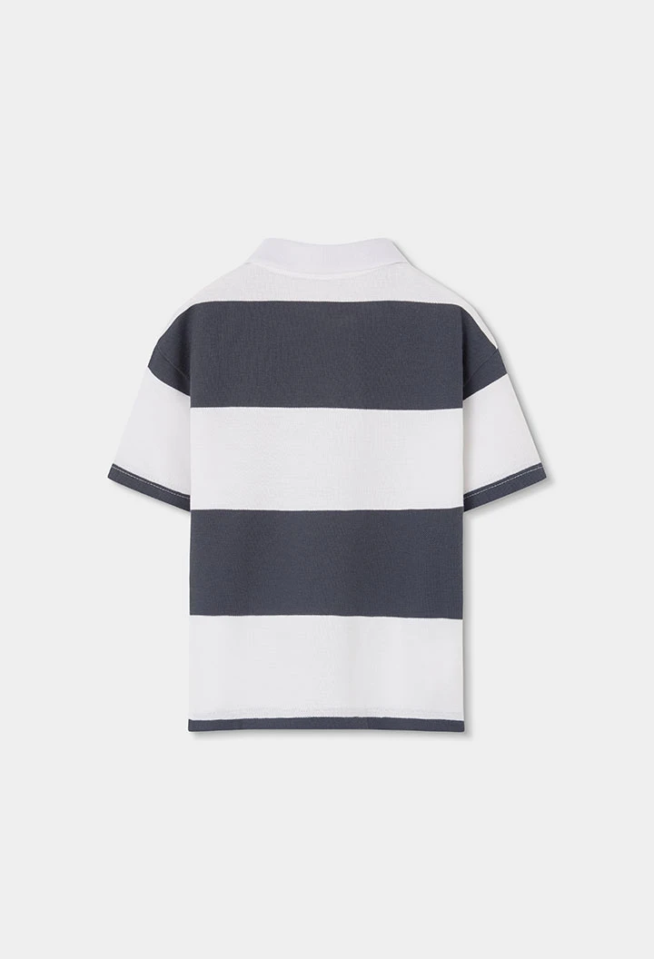 Polo bambino cotone in nero e bianco