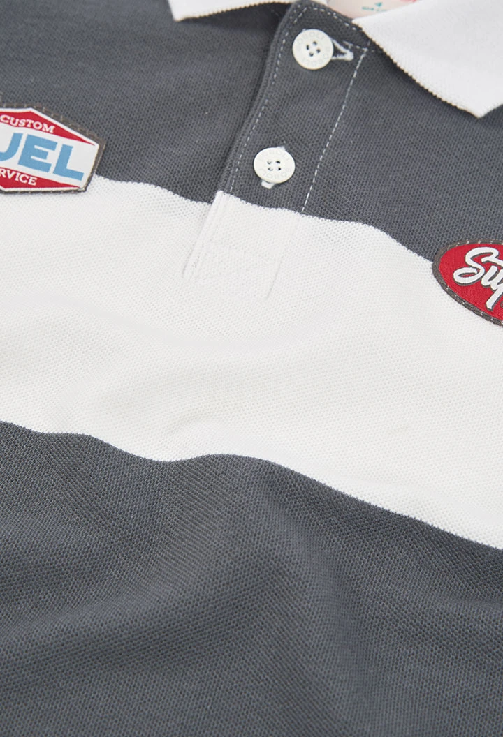 Kinder Poloshirt aus Baumwolle in Schwarz und Weiß