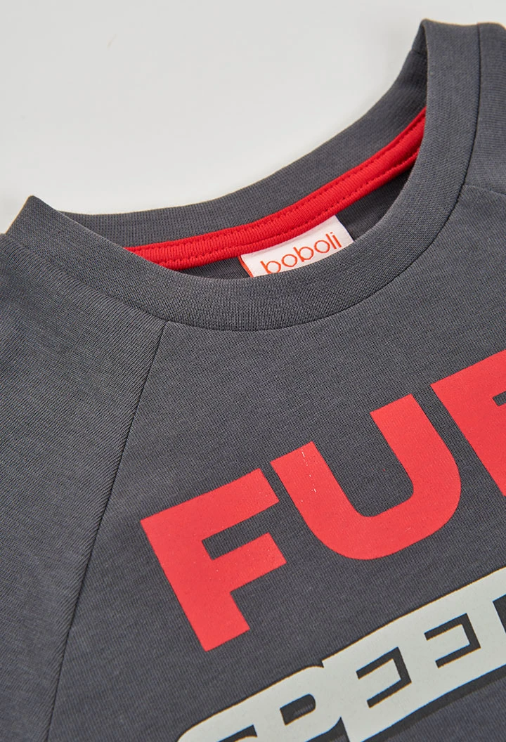 T-shirt enfant en coton gris