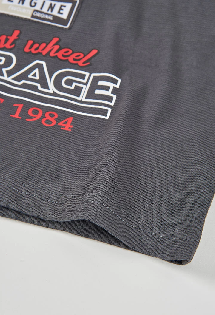 Camiseta niño algodón en gris
