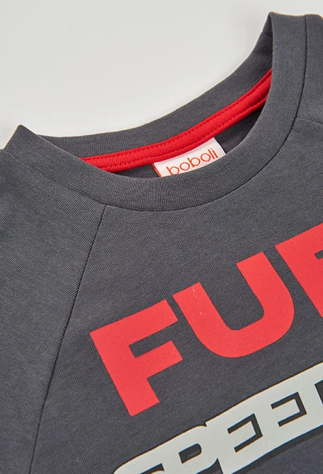 Camiseta criança algodão em cinzento