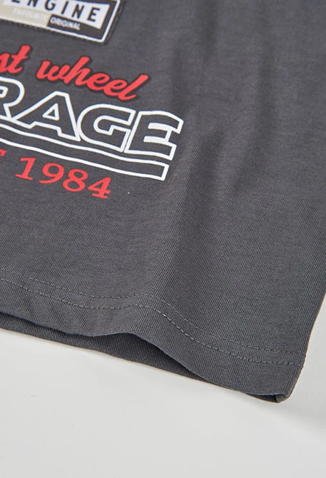 Camiseta niño algodón en gris