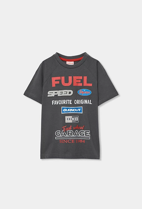 Camiseta niño algodón en gris