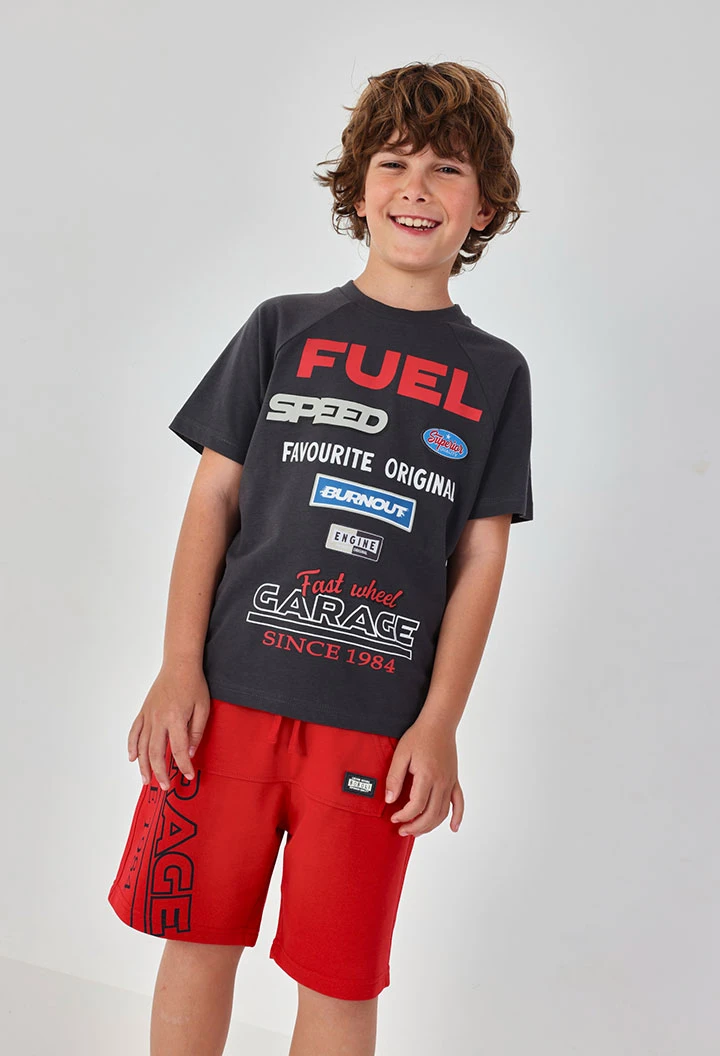 Bermuda punt granat estampat