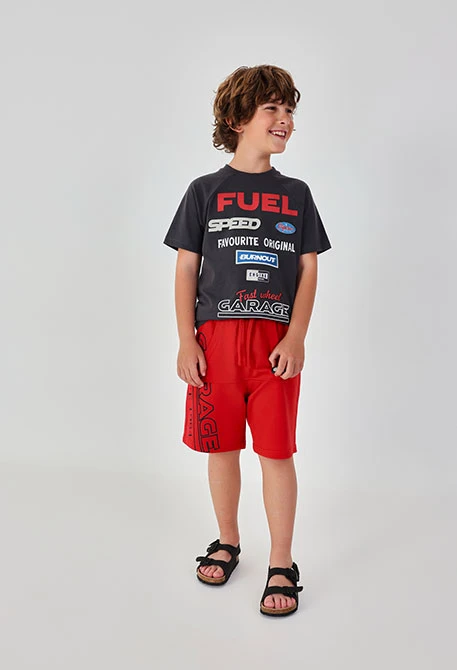 Bermuda punt granat estampat