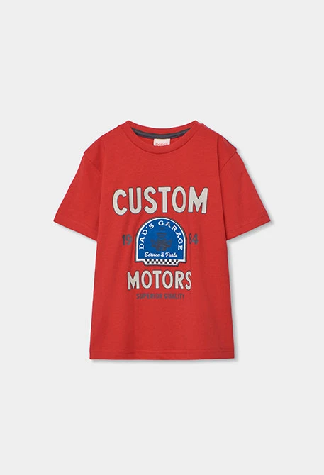 Jungen T-Shirt aus burgunderfarbener Baumwolle