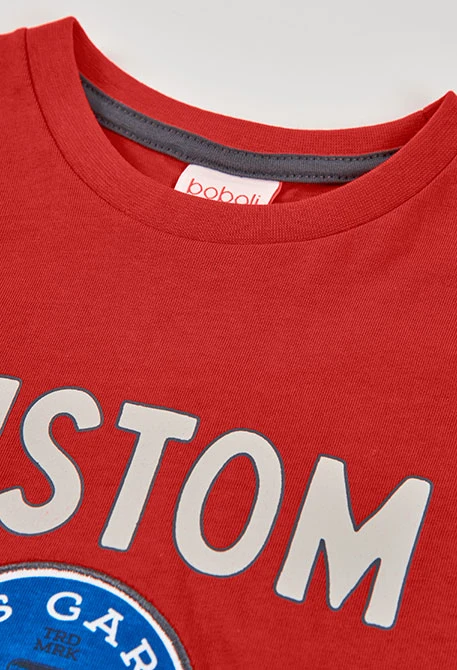 Camiseta niño algodón granate