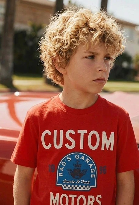 Camiseta niño algodón granate