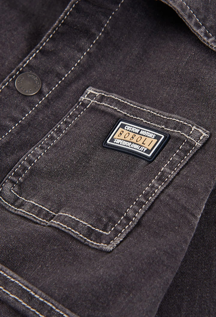 Giacca bambino denim grigia
