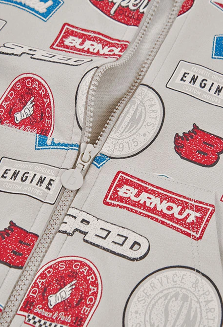 Bedruckte Kindersweatjacke aus Fleece.