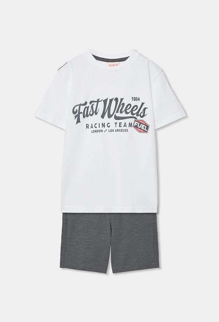 Conjunto niño algodón gris