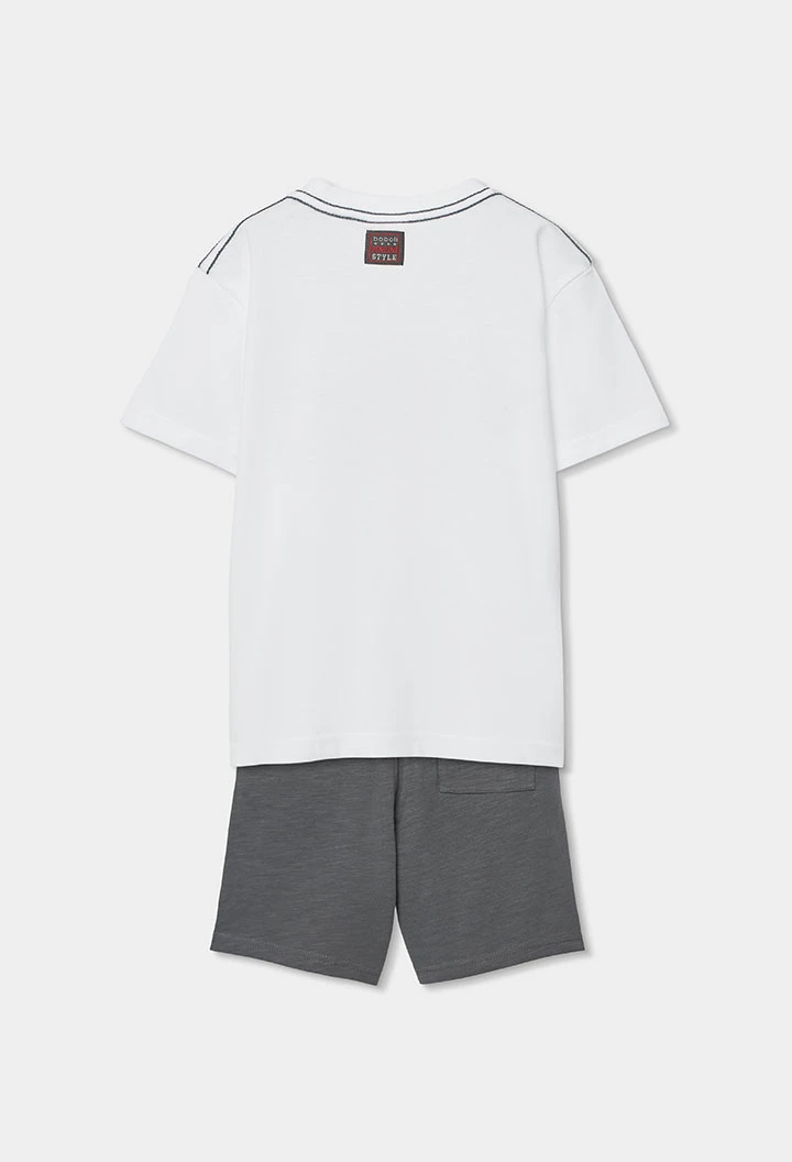 Conjunto niño algodón gris