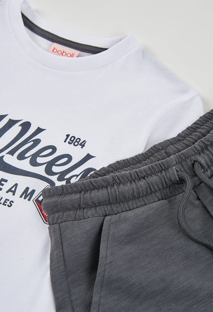 Boy?s grey cotton set