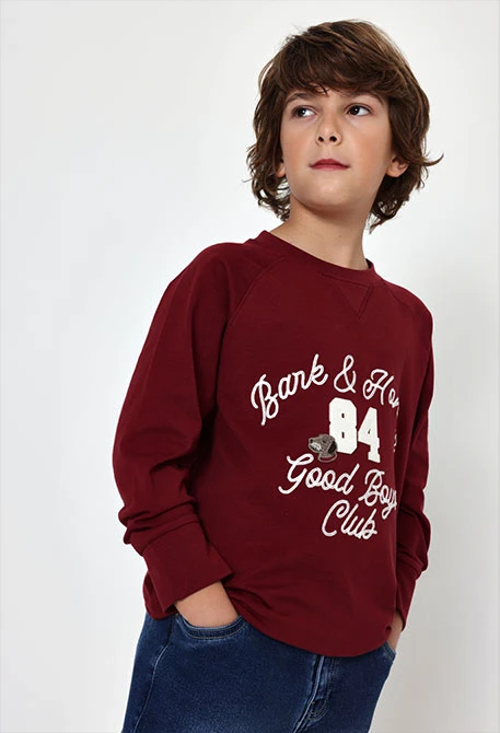 Jungen-Strickshirt in Granat Good Boys Club