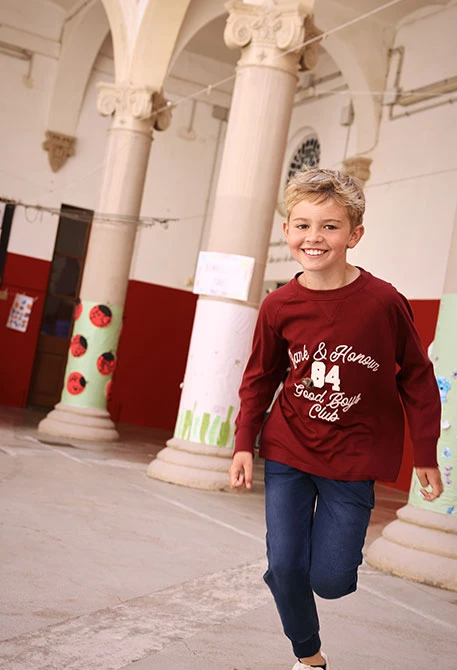 Camiseta punto niño granate Good Boys Club