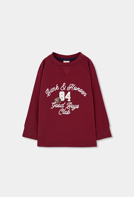 Boys\' burgundy knit T-shirt Good Boys Club