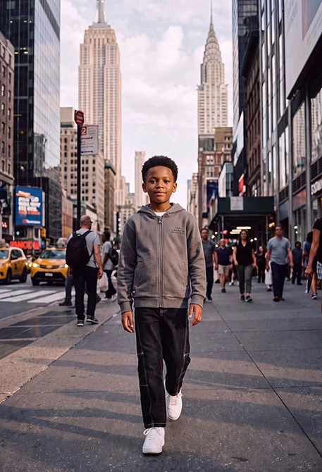 Calças denim menino preto com costuras brancas