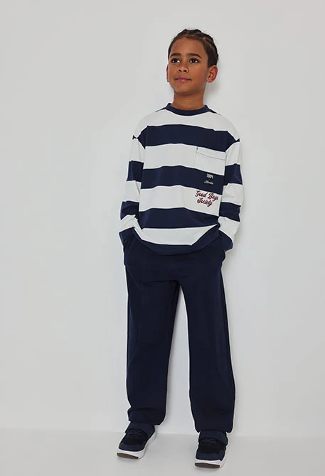 Pantalon molleton garçon bleu marine