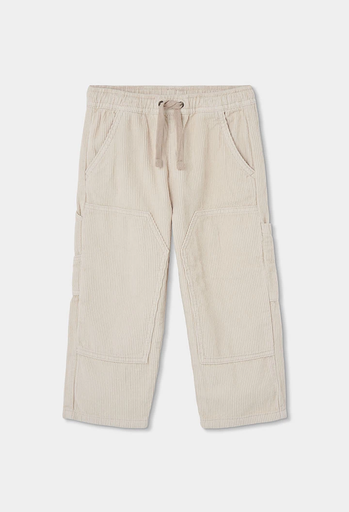Pantaló de pana nen beix amb butxaques