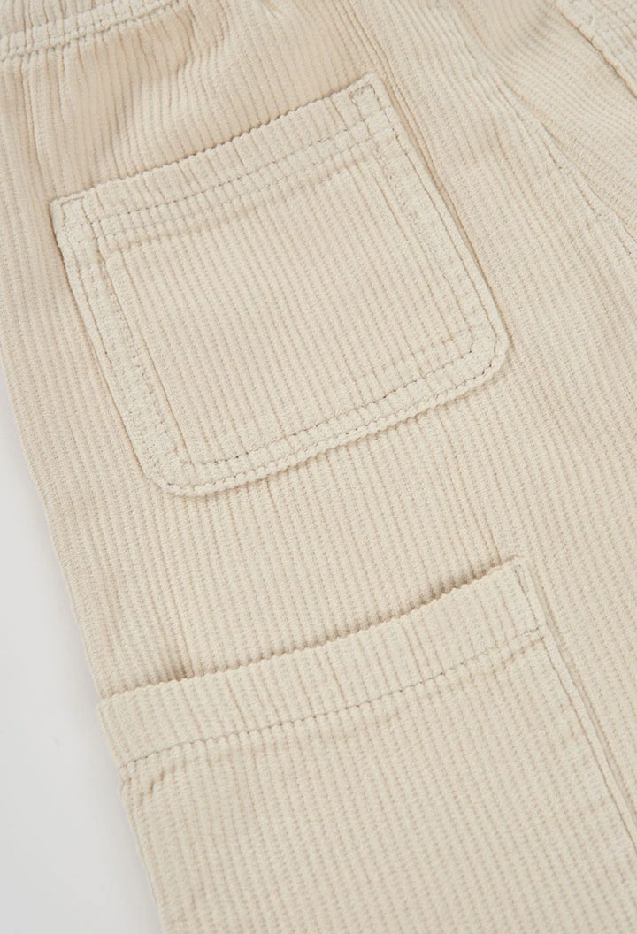Pantaló de pana nen beix amb butxaques