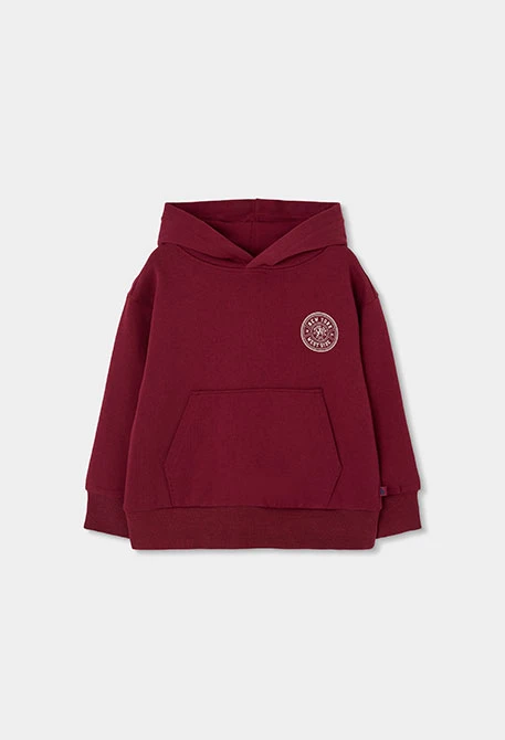 Conjunto de malha menino bordô com capuz New York