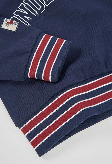 Sweat-shirt en molleton garçon bleu marine à capuche
