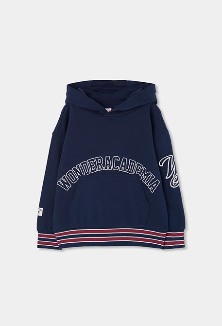 Fleece-Sweatshirt für Jungen in Marineblau mit Kapuze