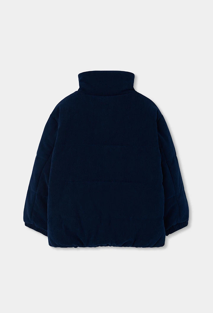 Parka de pana nen blau marí amb cremallera