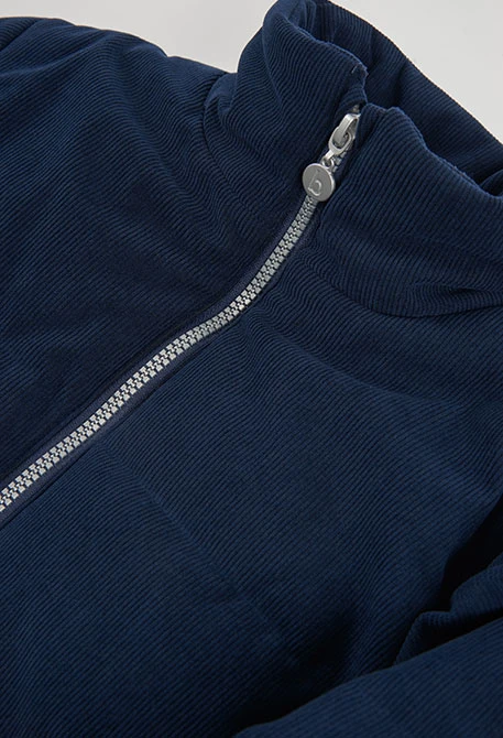 Parka de pana nen blau marí amb cremallera