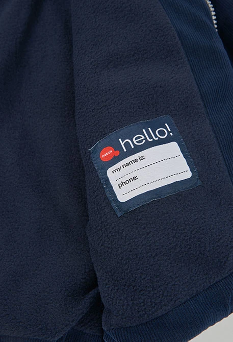 Parka velluto a coste bambino blu navy con cerniera