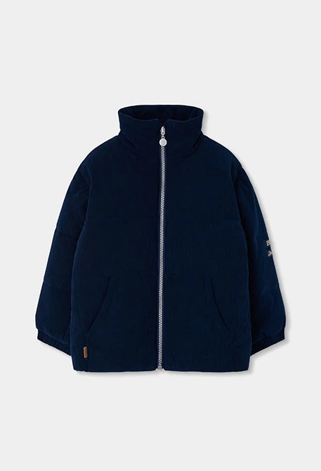 Parka Cord Junge marineblau mit Reißverschluss