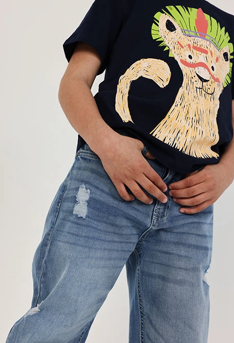 Pantalon en denim bleu pour garçon