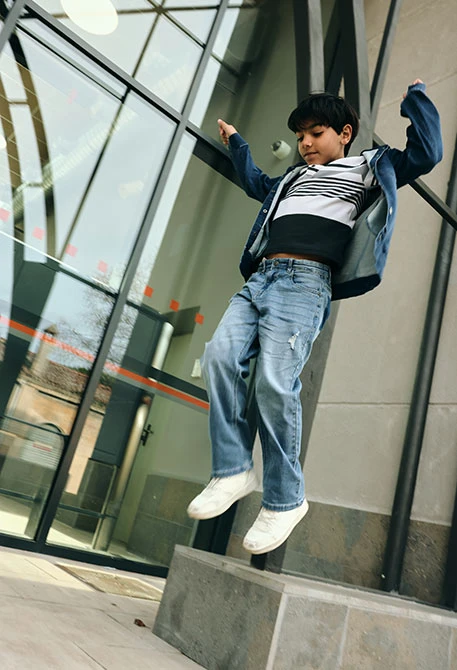 Blue denim trousers for boys