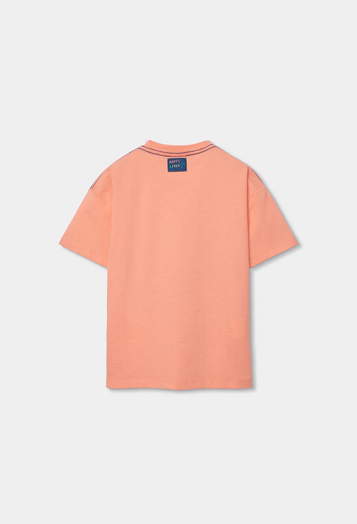 Orangenes T-Shirt für Jungen mit Druckmuster