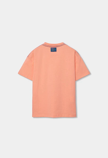 Orange printed T-shirt for boy