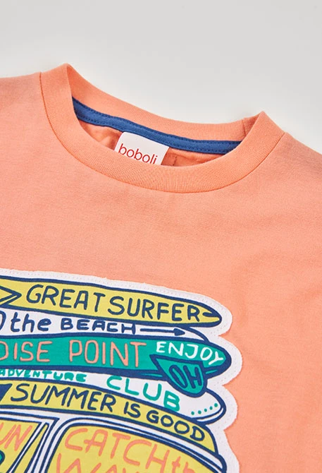 T-shirt enfant orange imprimée