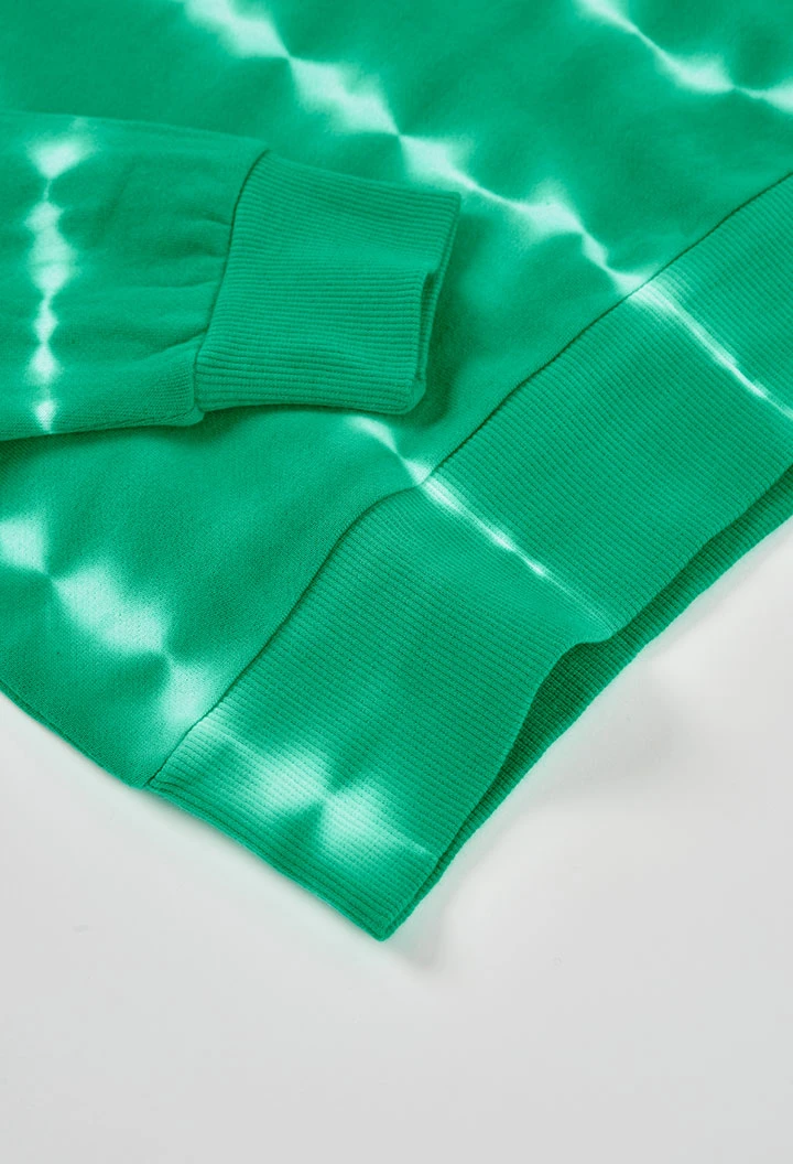 Sweat-shirt enfant en peluche verte.