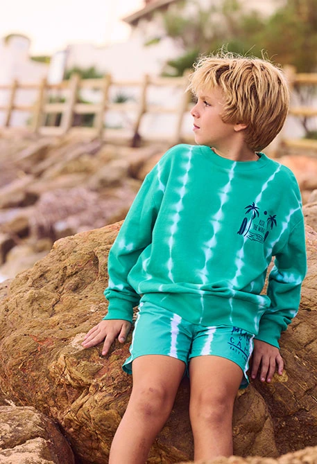 Sudadera niño felpa verde