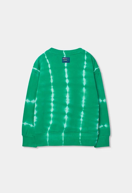 Sweat-shirt enfant en peluche verte.