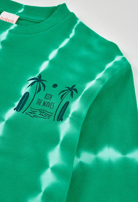 Kinder-Sweatshirt grüner Frottee