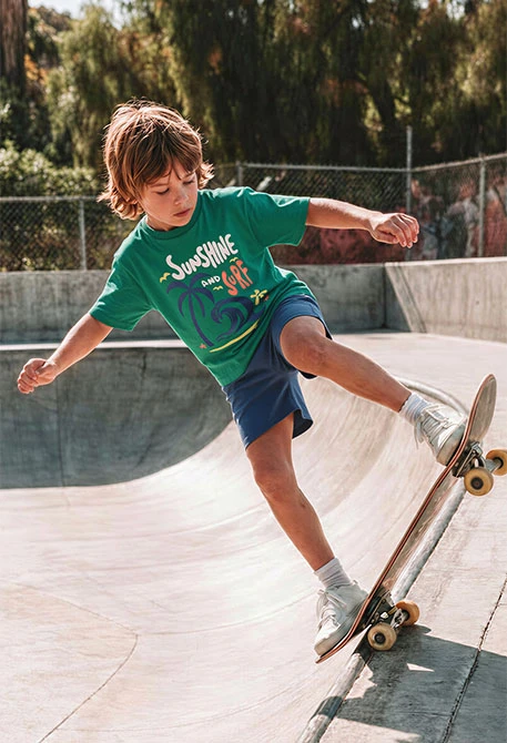 Boy?s set with t-shirt and blue cotton trousers