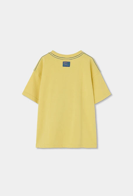 T-shirt garçon jaune motif palmiers