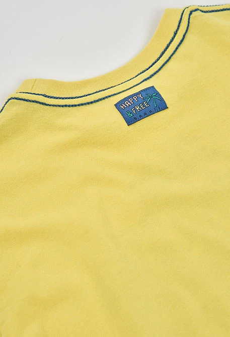 Gelbes Kinder-Shirt mit Palmenmuster