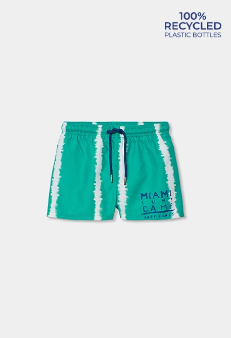 Maillot de bain enfant vert en tissu recyclé
