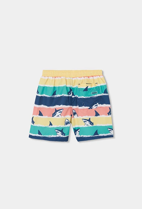 Boy?s swimming trunks in recycled blue fabric