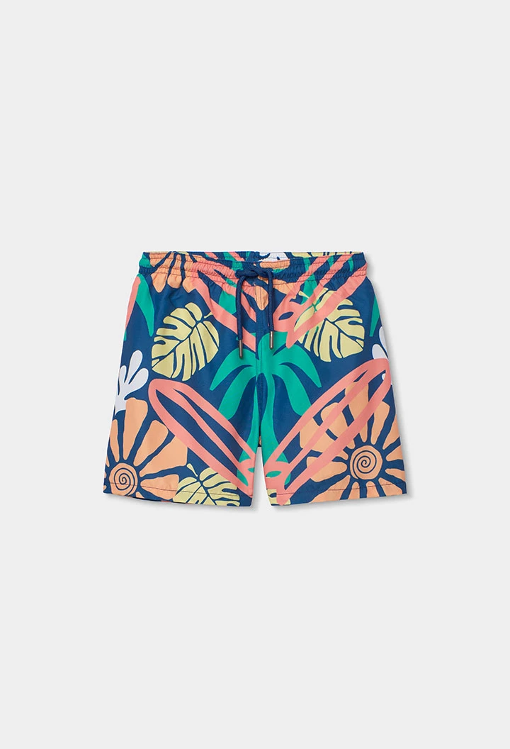 Maillot de bain bleu tissu recyclé