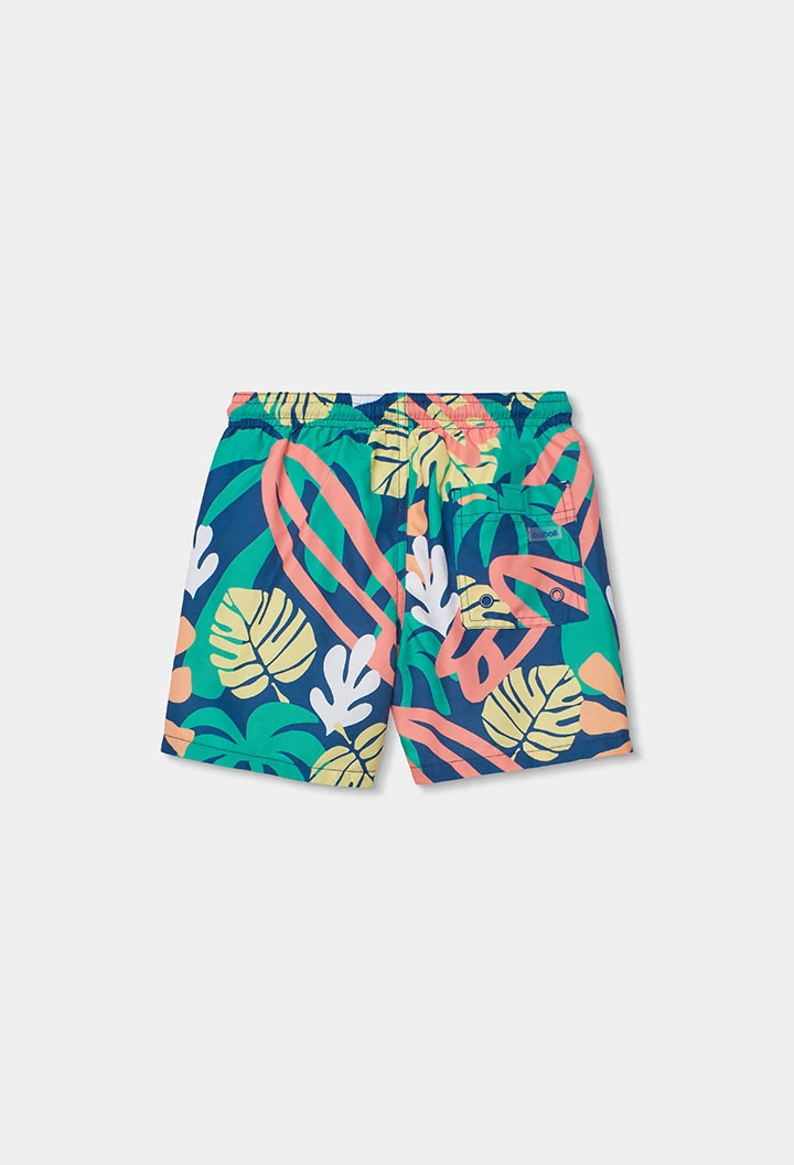 Blue swimsuit made from recycled fabric