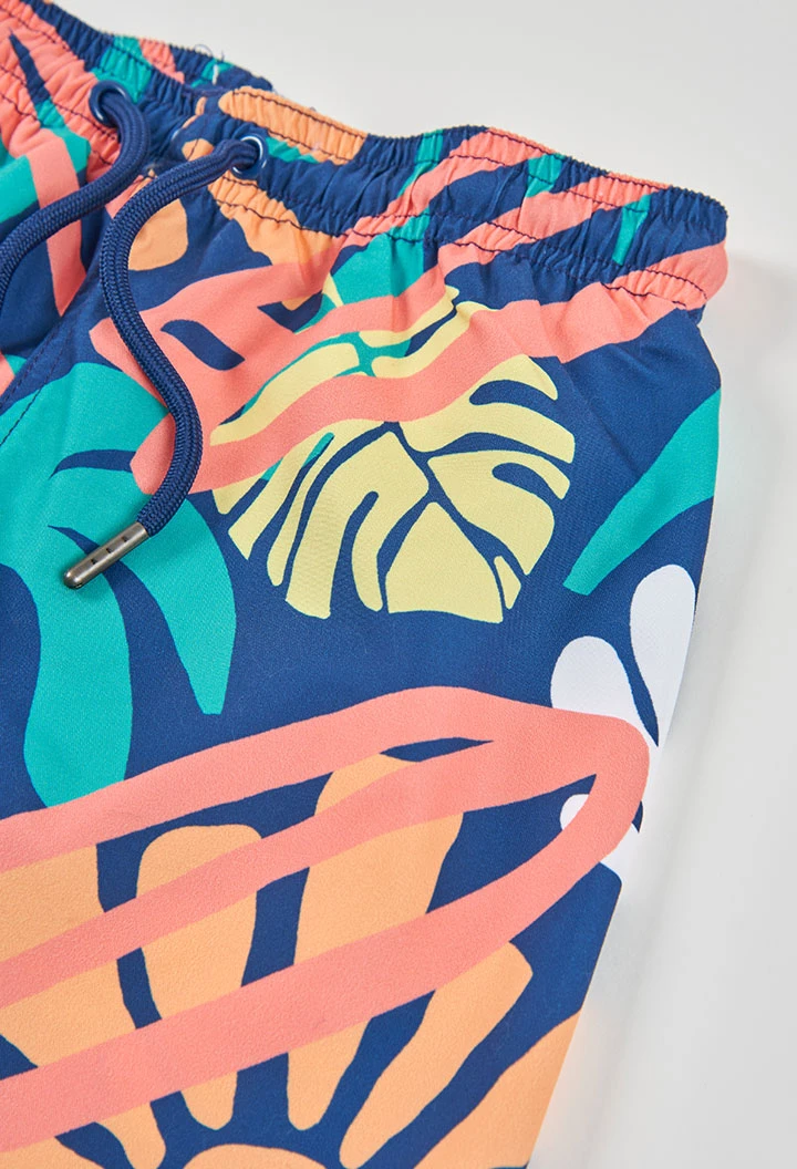 Maillot de bain bleu tissu recyclé