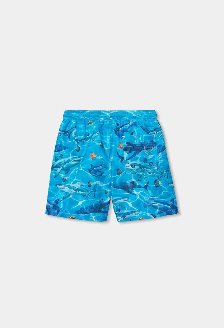 Maillot de bain enfant en tissu recyclé bleu