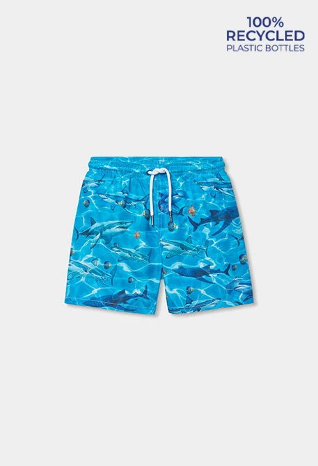 Maillot de bain enfant en tissu recyclé bleu